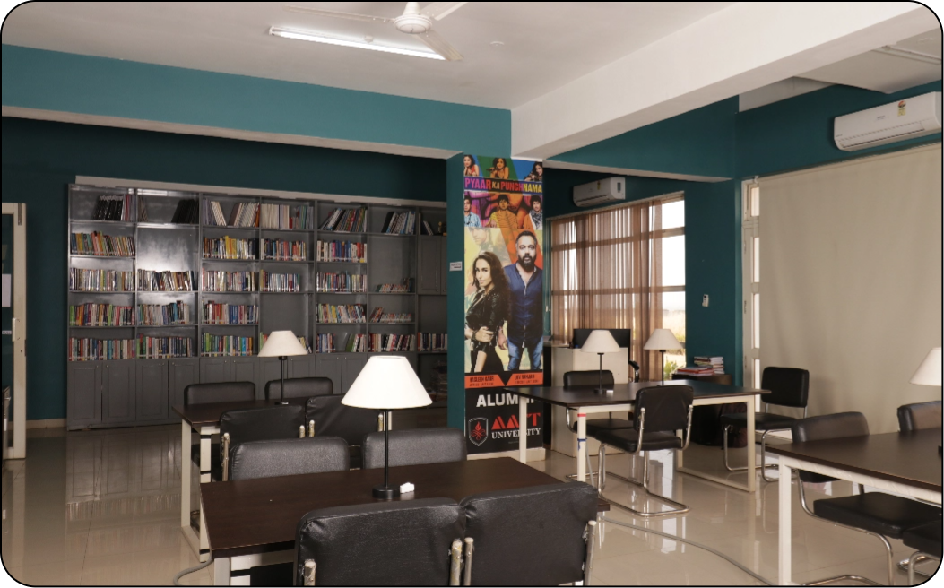 Library seating and shelves